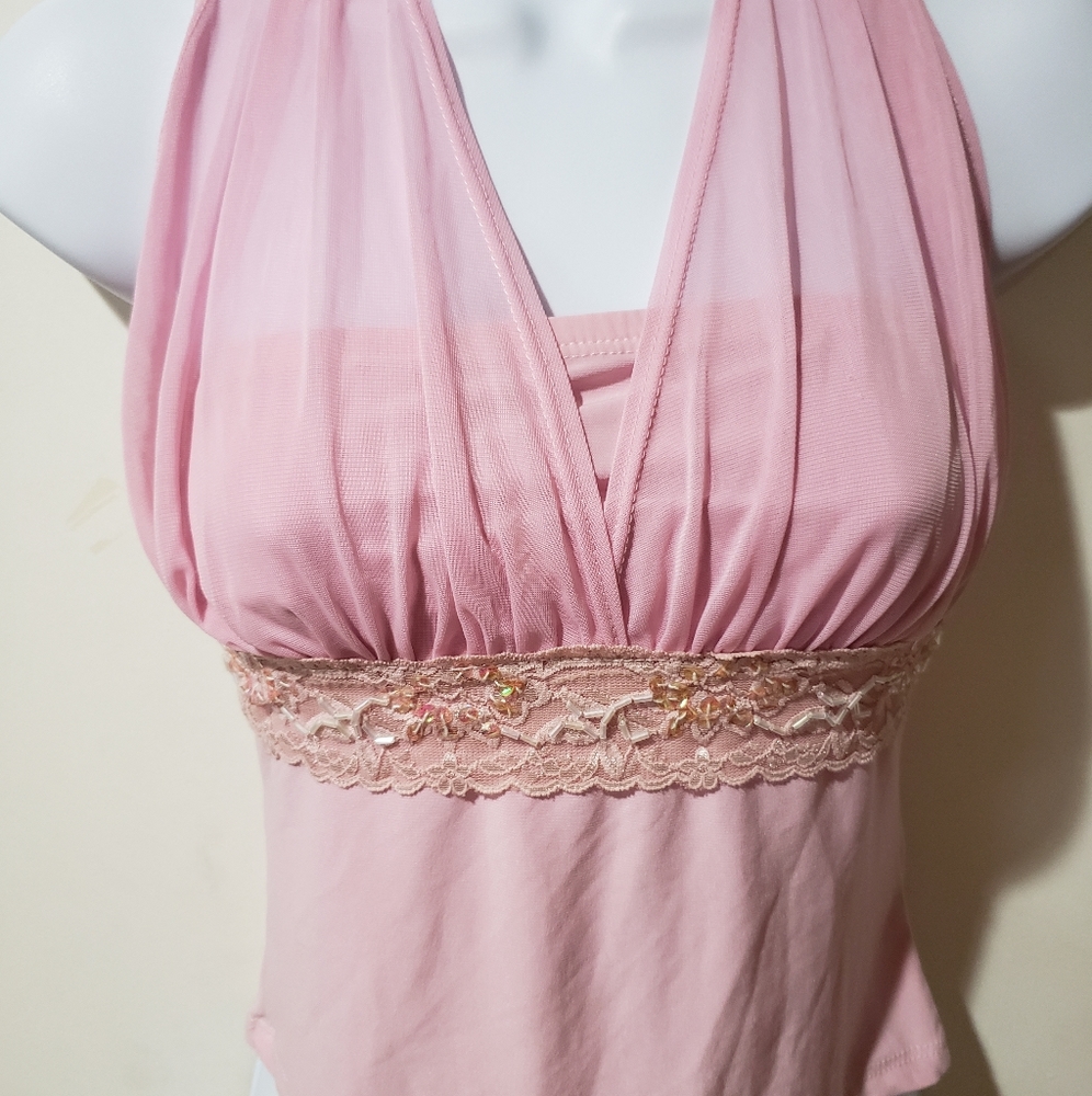 Fashion magazine size small Pink halter top